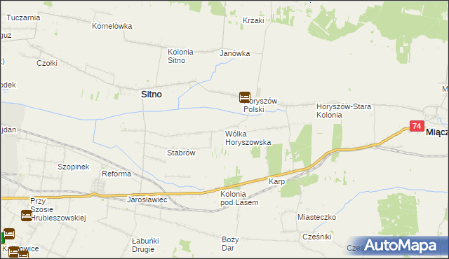mapa Wólka Horyszowska, Wólka Horyszowska na mapie Targeo