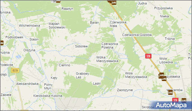 mapa Wólka Mieczysławska, Wólka Mieczysławska na mapie Targeo