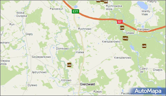 mapa Wróble gmina Grunwald, Wróble gmina Grunwald na mapie Targeo