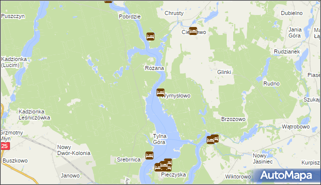 mapa Wymysłowo gmina Koronowo, Wymysłowo gmina Koronowo na mapie Targeo