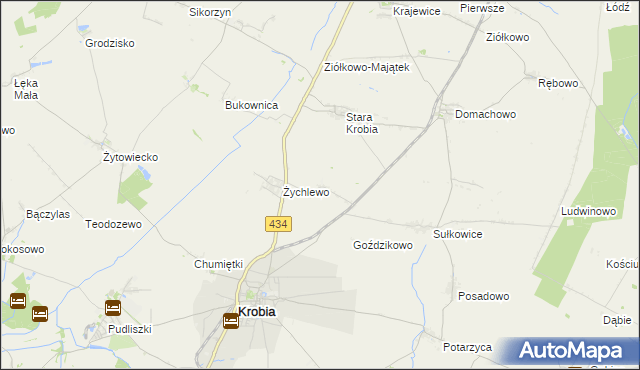 mapa Wymysłowo gmina Krobia, Wymysłowo gmina Krobia na mapie Targeo