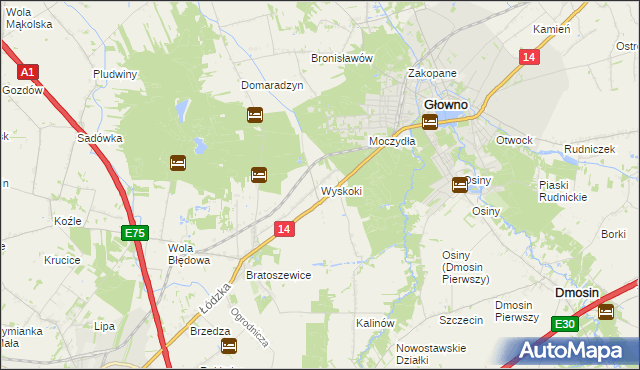mapa Wyskoki, Wyskoki na mapie Targeo
