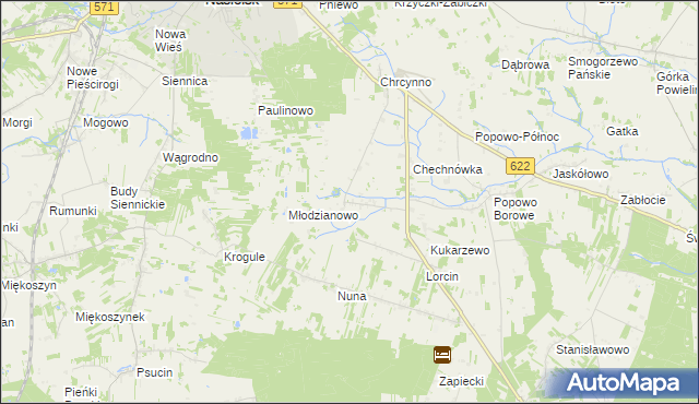 mapa Żabiczyn gmina Nasielsk, Żabiczyn gmina Nasielsk na mapie Targeo