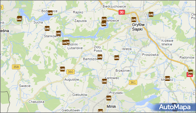 mapa Zacisze gmina Leśna, Zacisze gmina Leśna na mapie Targeo