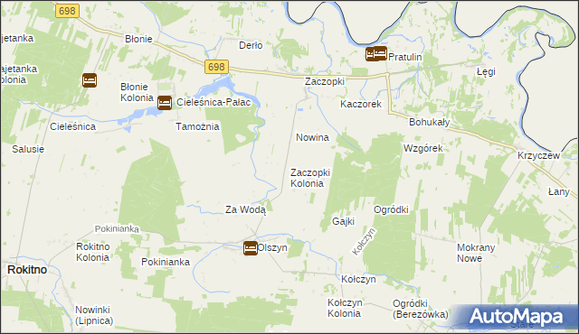 mapa Zaczopki Kolonia, Zaczopki Kolonia na mapie Targeo