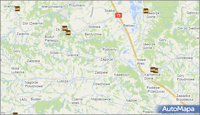 mapa Zagórze gmina Jodłowa, Zagórze gmina Jodłowa na mapie Targeo