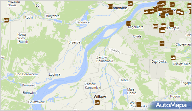 mapa Zastów Polanowski, Zastów Polanowski na mapie Targeo