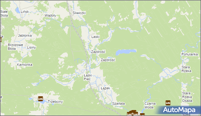 mapa Zazdrość gmina Osie, Zazdrość gmina Osie na mapie Targeo