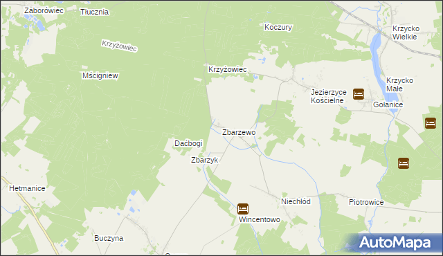mapa Zbarzewo, Zbarzewo na mapie Targeo