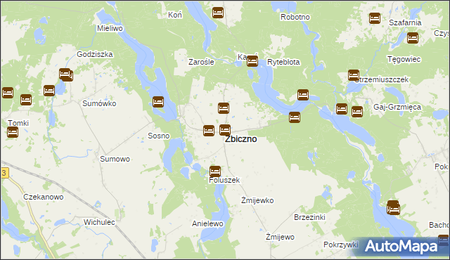 mapa Zbiczno, Zbiczno na mapie Targeo