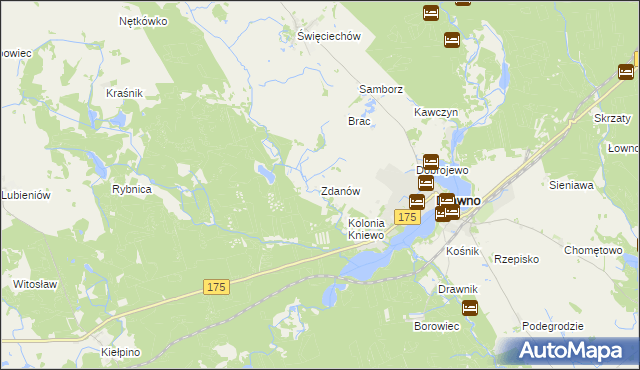 mapa Zdanów gmina Drawno, Zdanów gmina Drawno na mapie Targeo