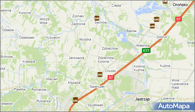 mapa Zdziechów Kolonia, Zdziechów Kolonia na mapie Targeo