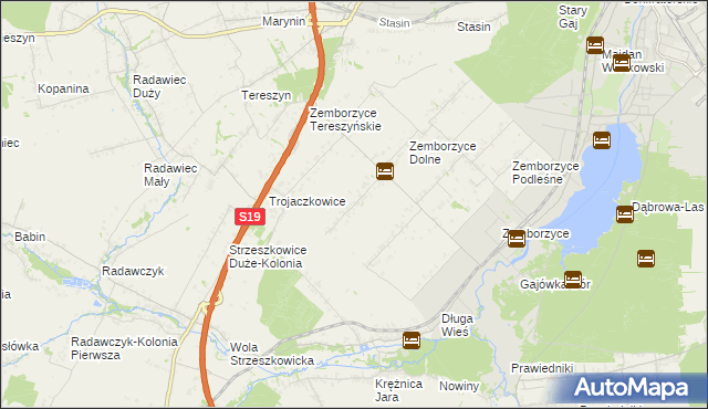 mapa Zemborzyce Wojciechowskie, Zemborzyce Wojciechowskie na mapie Targeo