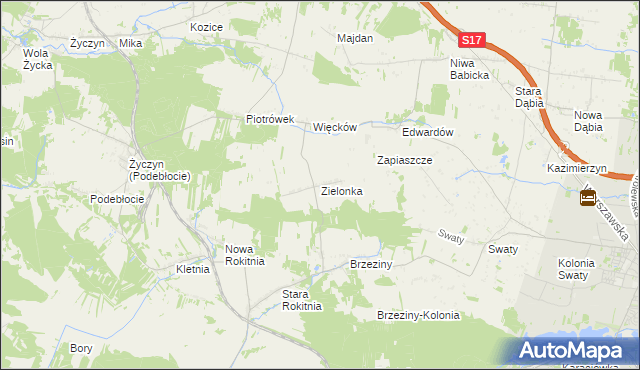 mapa Zielonka gmina Stężyca, Zielonka gmina Stężyca na mapie Targeo