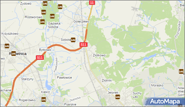 mapa Złotkowo, Złotkowo na mapie Targeo