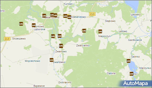 mapa Zwarcienko, Zwarcienko na mapie Targeo