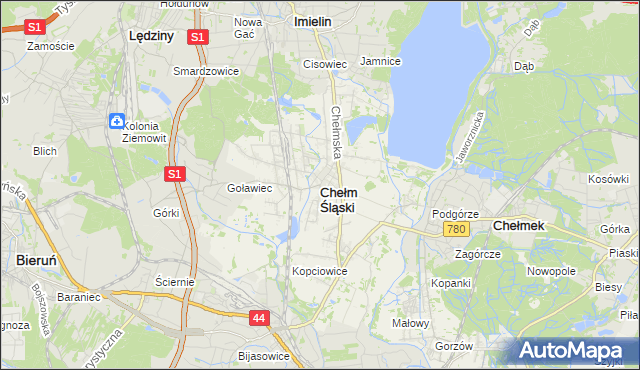 mapa Chełm Śląski, Chełm Śląski na mapie Targeo