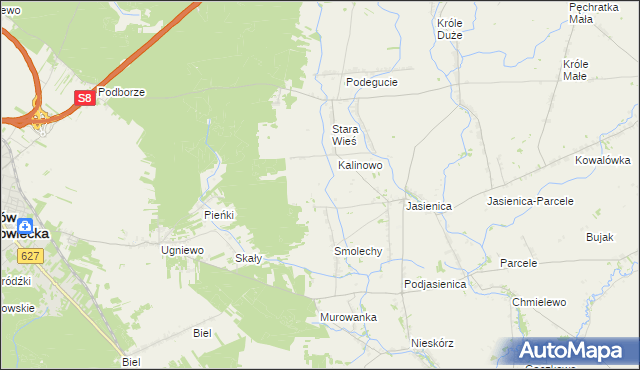 mapa Kalinowo-Parcele, Kalinowo-Parcele na mapie Targeo