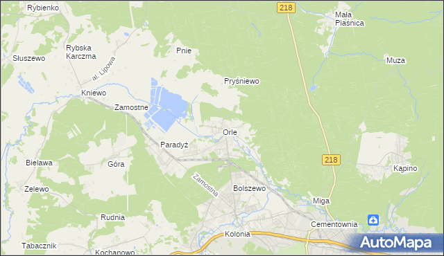 mapa Orle gmina Wejherowo, Orle gmina Wejherowo na mapie Targeo