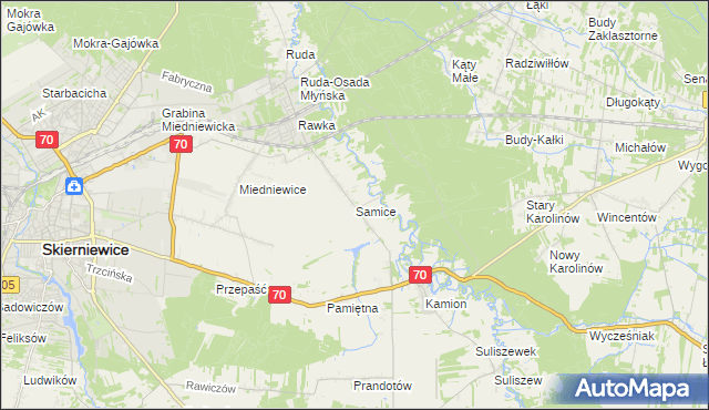 mapa Samice, Samice na mapie Targeo
