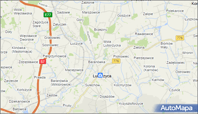 mapa Wysiołek Luborzycki, Wysiołek Luborzycki na mapie Targeo