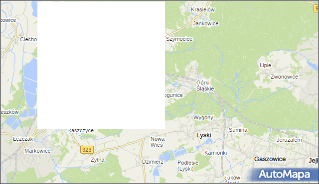 mapa Bogunice, Bogunice na mapie Targeo