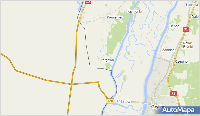 mapa Pargowo, Pargowo na mapie Targeo