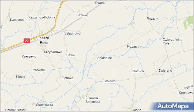 mapa Szaleniec, Szaleniec na mapie Targeo