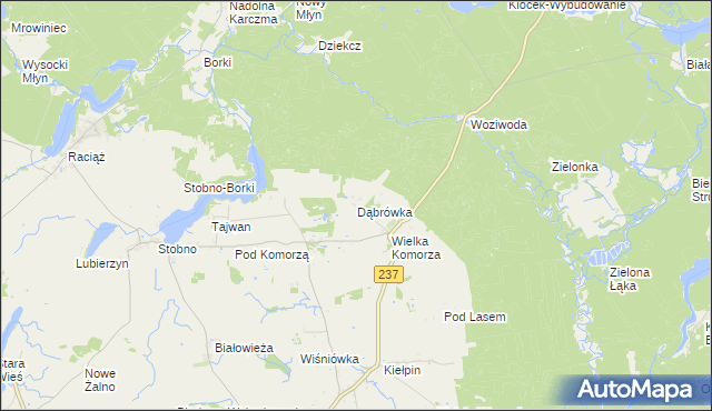 mapa Dąbrówka gmina Tuchola, Dąbrówka gmina Tuchola na mapie Targeo