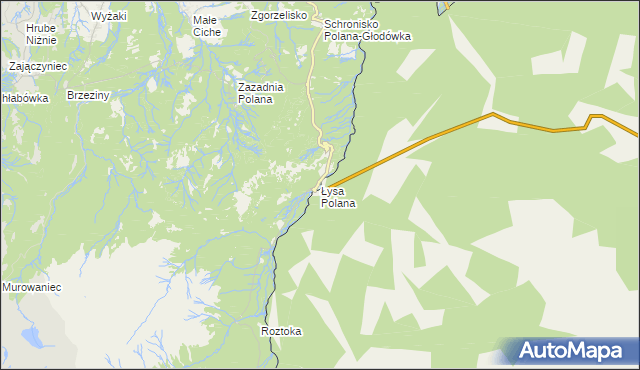 mapa Łysa Polana, Łysa Polana na mapie Targeo