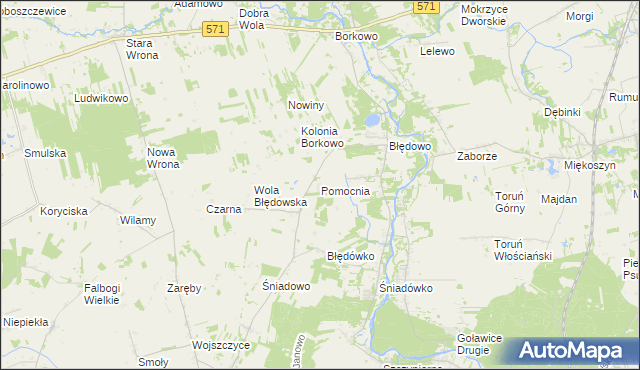 mapa Pomocnia gmina Pomiechówek, Pomocnia gmina Pomiechówek na mapie Targeo