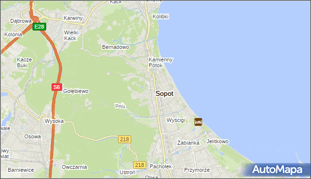 mapa Sopotu, Sopot na mapie Targeo