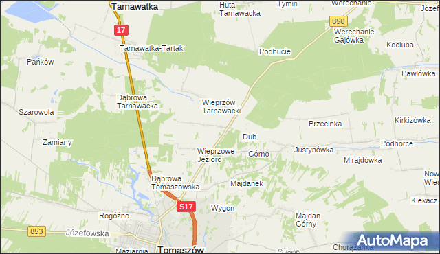 mapa Wieprzów Ordynacki, Wieprzów Ordynacki na mapie Targeo