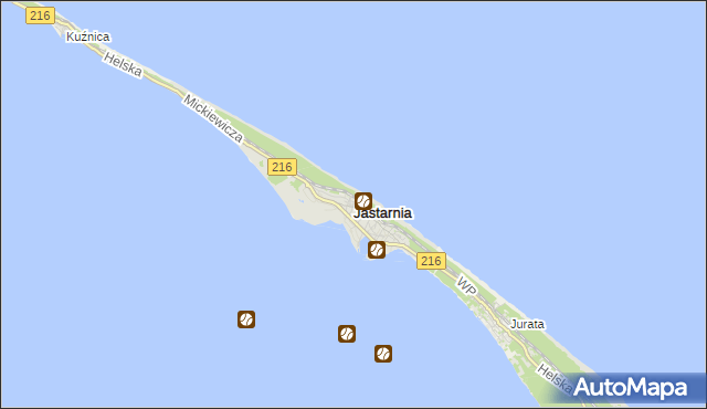 mapa Jastarnia, Jastarnia na mapie Targeo
