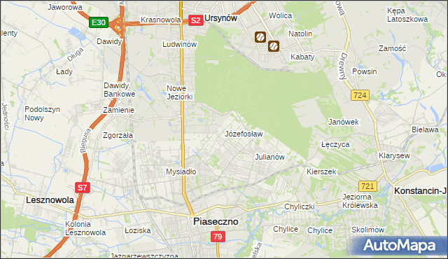 mapa Józefosław, Józefosław na mapie Targeo