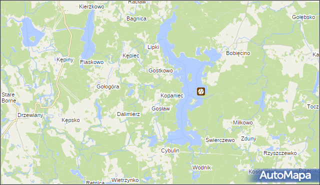 mapa Kopaniec gmina Polanów, Kopaniec gmina Polanów na mapie Targeo