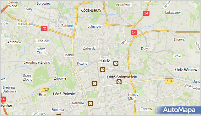 mapa Łodzi, Łódź na mapie Targeo