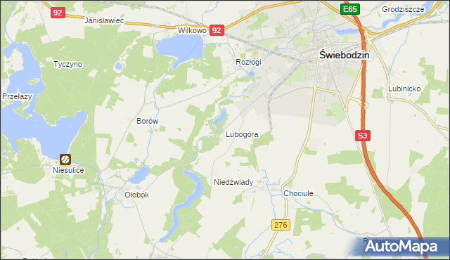 mapa Lubogóra, Lubogóra na mapie Targeo