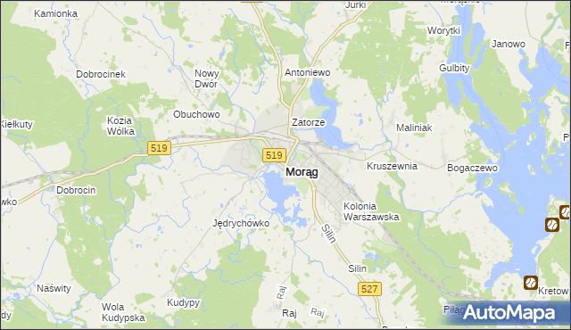 mapa Morąg, Morąg na mapie Targeo