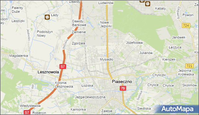 mapa Mysiadło, Mysiadło na mapie Targeo