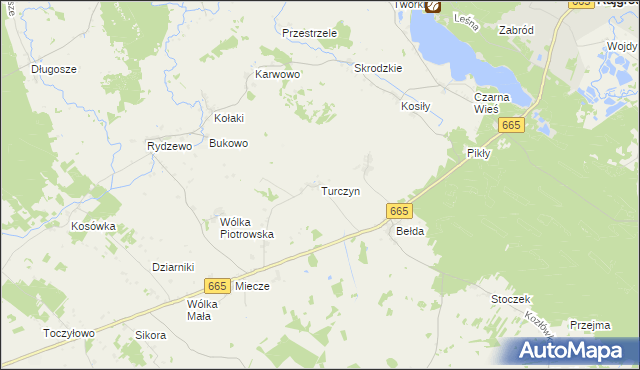 mapa Turczyn gmina Rajgród, Turczyn gmina Rajgród na mapie Targeo