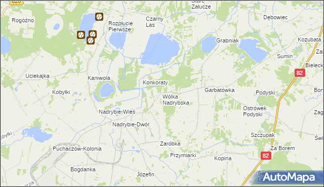 mapa Wólka Nadrybska, Wólka Nadrybska na mapie Targeo