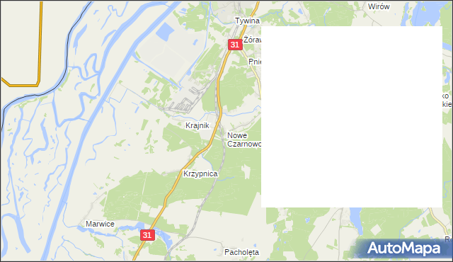 mapa Nowe Czarnowo gmina Gryfino, Nowe Czarnowo gmina Gryfino na mapie Targeo