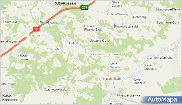 mapa Olszewo-Przyborowo, Olszewo-Przyborowo na mapie Targeo