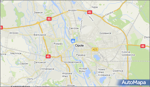 mapa Opola, Opole na mapie Targeo