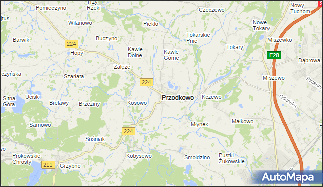 mapa Przodkowo, Przodkowo na mapie Targeo