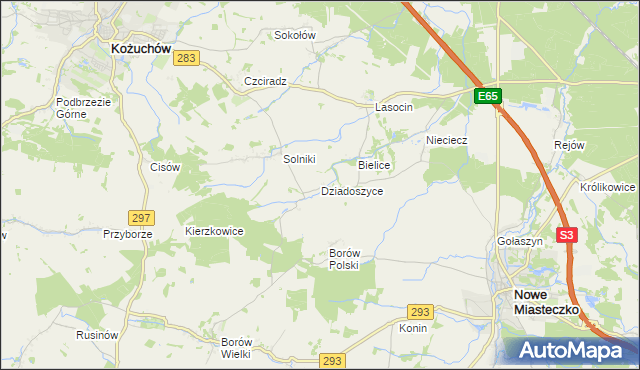 mapa Dziadoszyce, Dziadoszyce na mapie Targeo