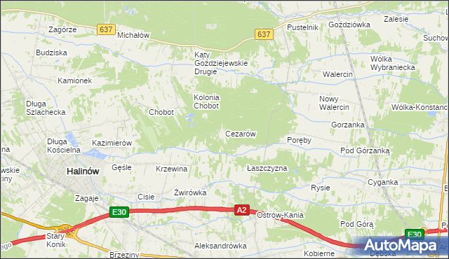 mapa Cezarów, Cezarów na mapie Targeo
