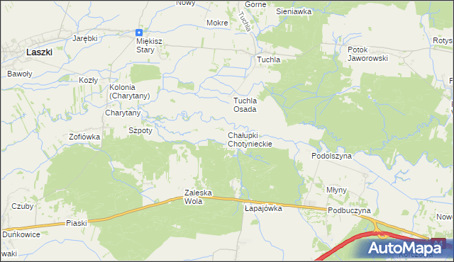 mapa Chałupki Chotynieckie, Chałupki Chotynieckie na mapie Targeo