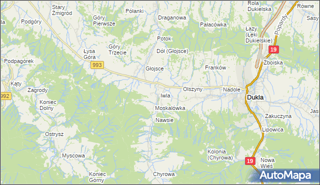 mapa Iwla, Iwla na mapie Targeo